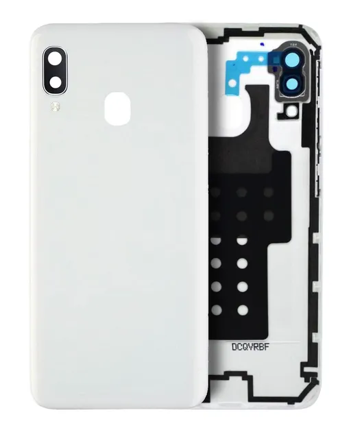 Zadní sklo se sklíčkem kamery pro Samsung Galaxy A20E (A202 / 2019) (Service Pack) (bílá)