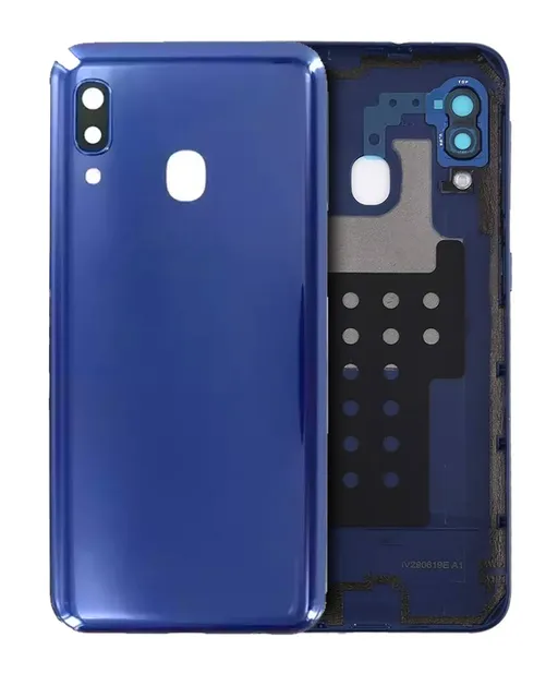 Zadní sklo se sklíčkem kamery pro Samsung Galaxy A20E (A202 / 2019) (Service Pack) (modrá)