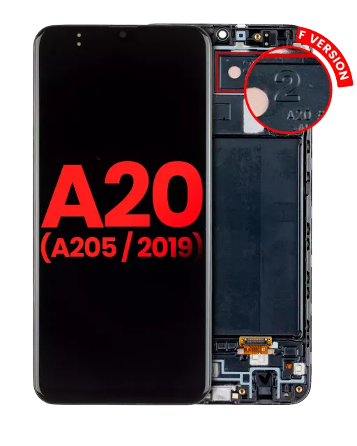 OLED displej s rámečkem pro Samsung Galaxy A20 (A205 / 2019) (F Version) (Aftermarket Plus) (všechny barvy)