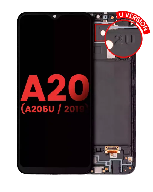 OLED displej s rámečkem pro Samsung Galaxy A20 (A205U / 2019) (US verze) (Aftermarket Plus) (všechny barvy)