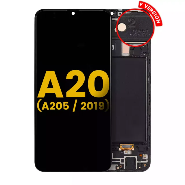 OLED displej s rámečkem pro Samsung Galaxy A20 (A205 / 2019) (F Version) (repasovaný) (všechny barvy)