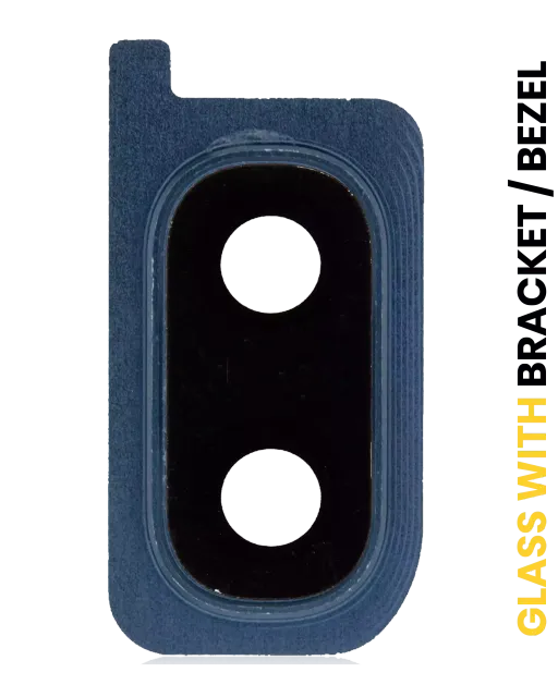 Sklíčko zadní kamery s držák / bezel pro Samsung Galaxy A20 (A205 / 2019) (temně modrá)