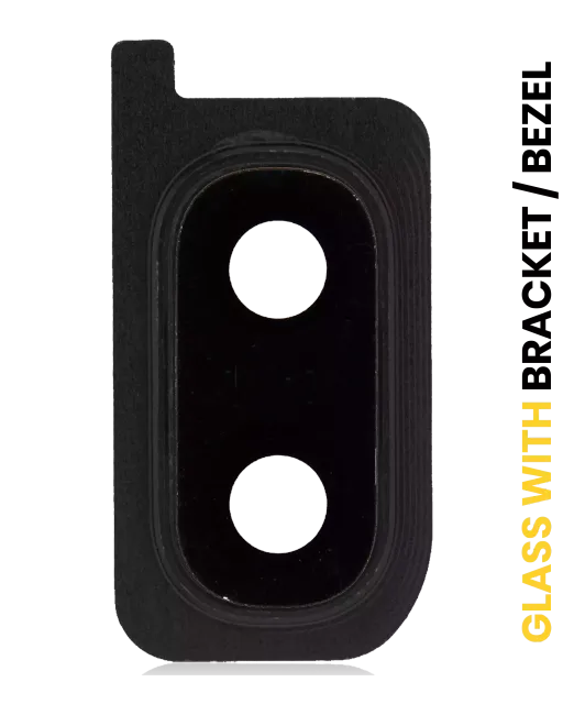 Sklíčko zadní kamery s držák / bezel pro Samsung Galaxy A20 (A205 / 2019) (černá)