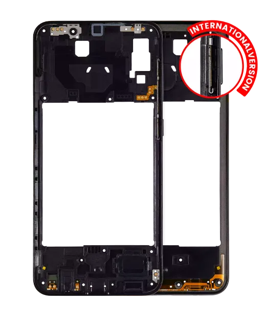 Střední rám (housing) pro Samsung Galaxy A20 (A205 / 2019) (mezinárodní verze) (černá)