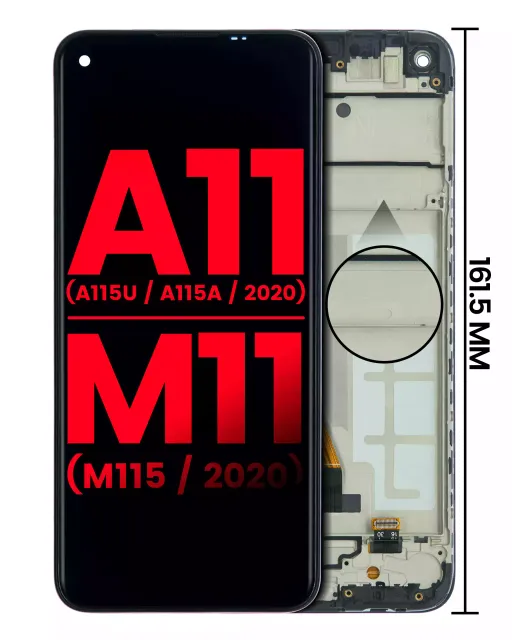LCD displej s rámečkem pro Samsung Galaxy A11 (A115U / A115A / 2020) / M11 (M115 / 2020) (US verze) (Aftermarket Plus) (všechny barvy)