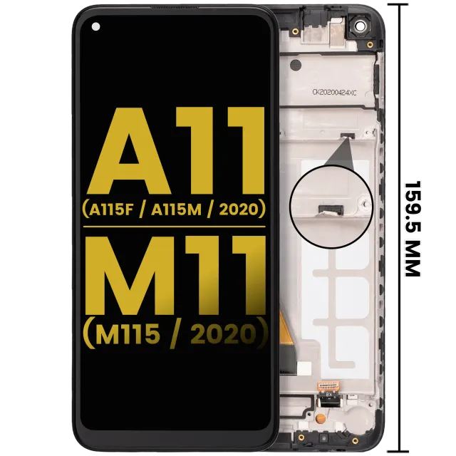 LCD displej s rámečkem pro Samsung Galaxy A11 (A115F/ A115M / 2020) / M11 (M115 /2020) (mezinárodní verze) (repasovaný) (všechny barvy)
