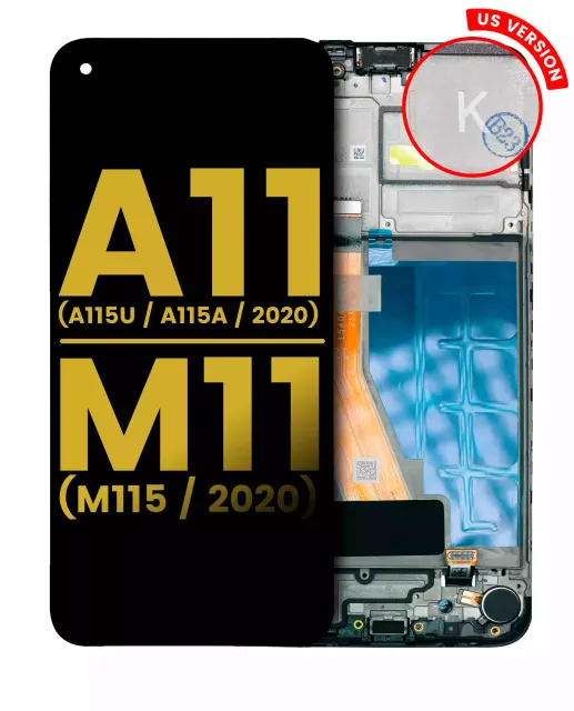 LCD displej s rámečkem pro Samsung Galaxy A11 (A115U / A115A / 2020) / M11 (M115 / 2020) (US verze) (repasovaný) (všechny barvy)
