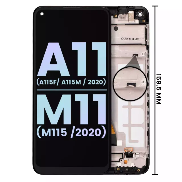 LCD displej s rámečkem pro Samsung Galaxy A11 (A115F / A115M / 2020) / M11 (M115 / 2020) (mezinárodní verze) (Service Pack) (všechny barvy)