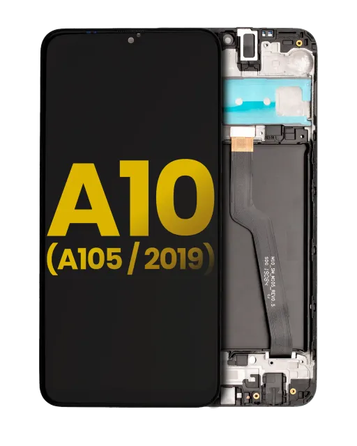 LCD displej s rámečkem pro Samsung Galaxy A10 (A105 / 2019) (Single Sim) (North American Version) (repasovaný) (černá)