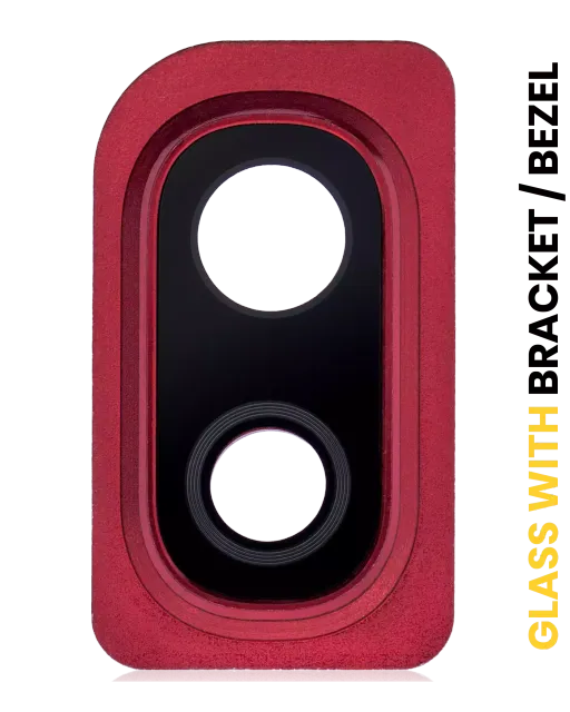 Sklíčko zadní kamery s držák / bezel pro Samsung Galaxy A10 (A105 / 2019) (červená)