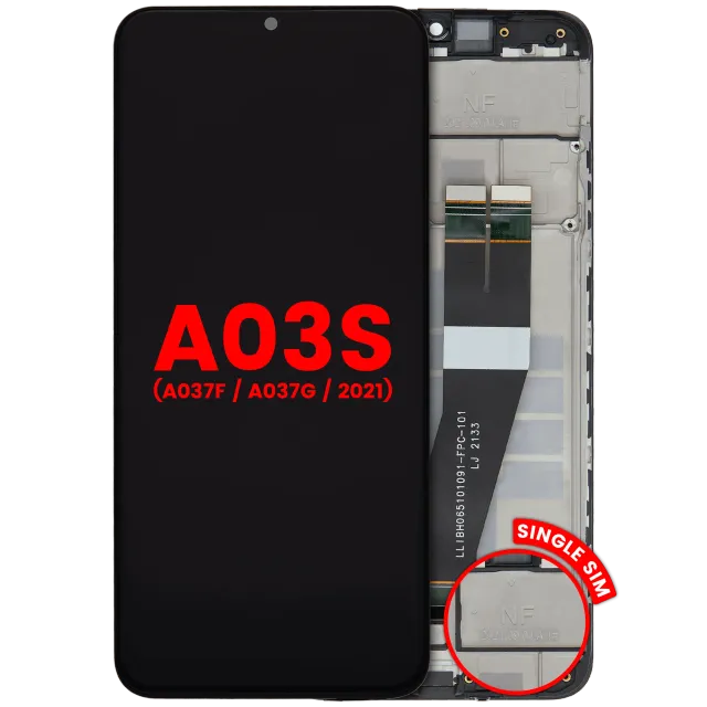 LCD displej s rámečkem pro Samsung Galaxy A03s (A037F / A037G / 2021) (Single Sim) (Type C Frame) (Aftermarket Plus) (všechny barvy)