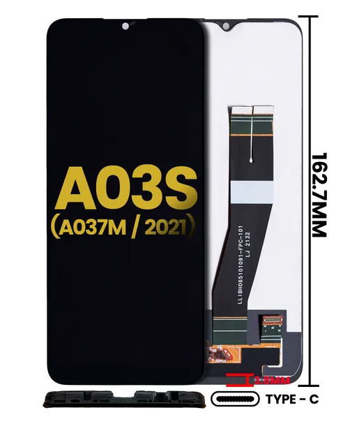 LCD displej bez rámečku pro Samsung Galaxy A03s (A037F / A037G / 2021) (Single Sim) (Type C Frame) (repasovaný) (všechny barvy)