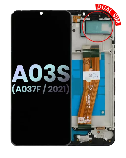 LCD displej s rámečkem pro Samsung Galaxy A03s (A037F / 2021) (Dual Sim) (Type C Frame) (Service Pack) (všechny barvy)
