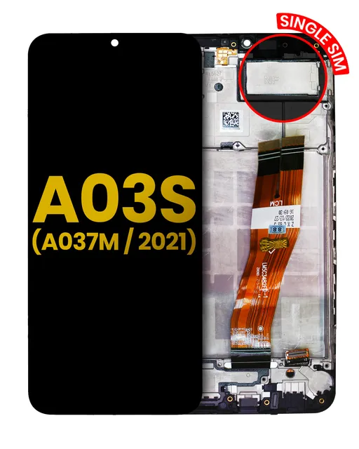 LCD displej s rámečkem pro Samsung Galaxy A03s (A037F / A037G / 2021) (Single Sim) (Type C Frame) (repasovaný) (všechny barvy)