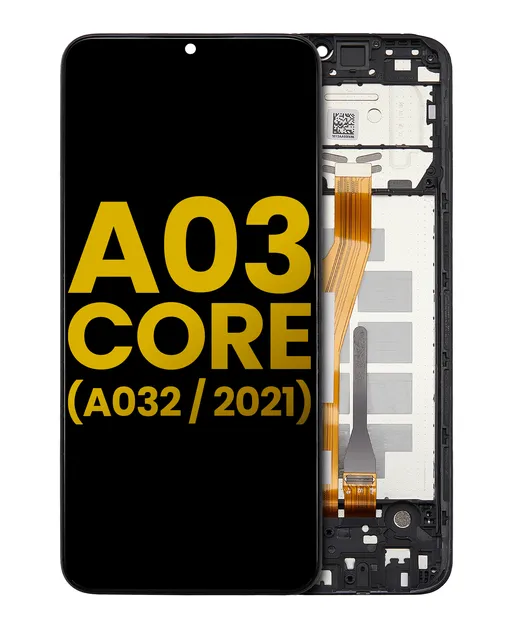 LCD displej s rámečkem pro Samsung Galaxy A03 Core (A032 / 2021) (repasovaný) (černá)
