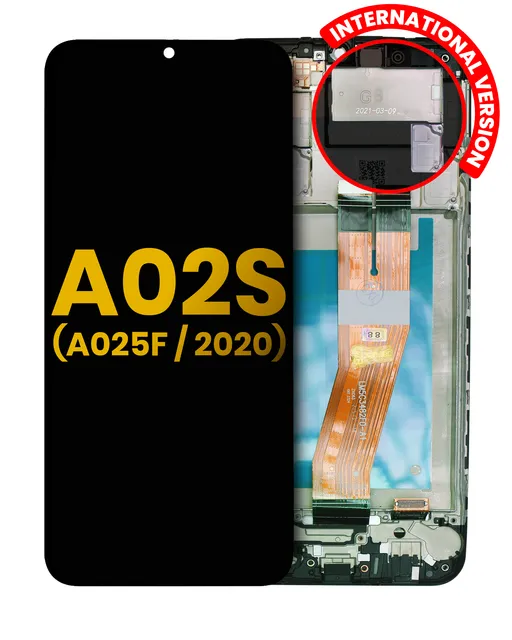LCD displej s rámečkem pro Samsung Galaxy A02S (A025F / 2020) (mezinárodní verze) (repasovaný) (všechny barvy)