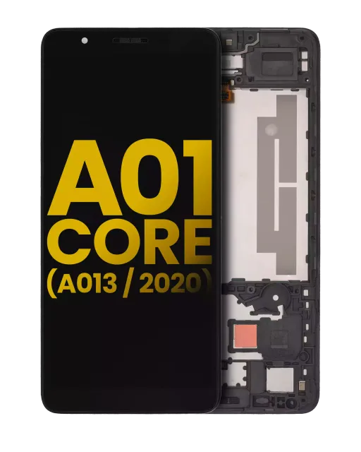 LCD displej s rámečkem pro Samsung Galaxy A01 Core (A013 / 2020) (repasovaný) (černá)
