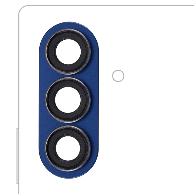 Sklíčko zadní kamery s bezel ring pro Samsung Galaxy Z Fold 7 (Blue Shadow)