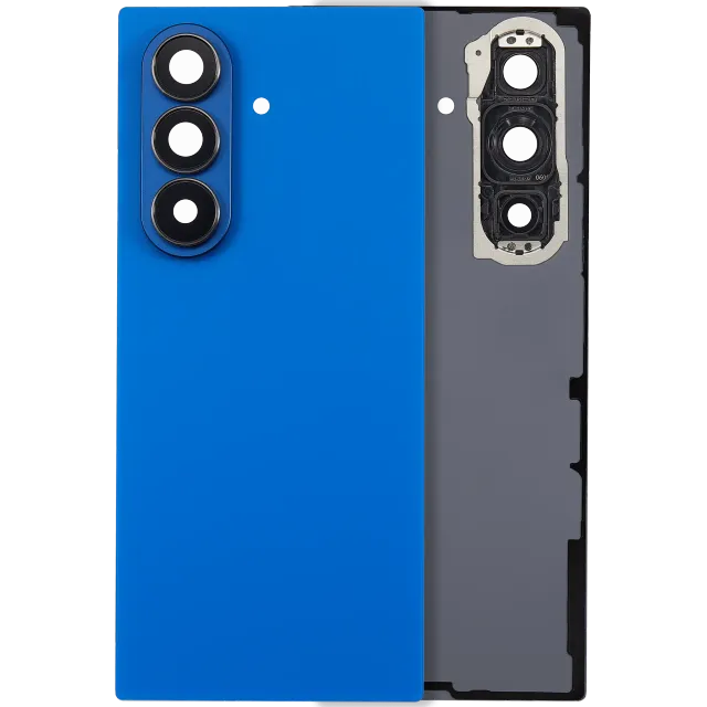 Zadní sklo se sklíčkem kamery pro Samsung Galaxy Z Fold 7 5G (bez loga) (Aftermarket Plus) (Blue Shadow)