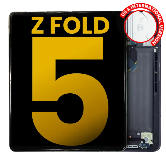 Vnitřní OLED s rámečkem pro Samsung Galaxy Z Fold 5 5G (US & International) (repasovaný) (černá)