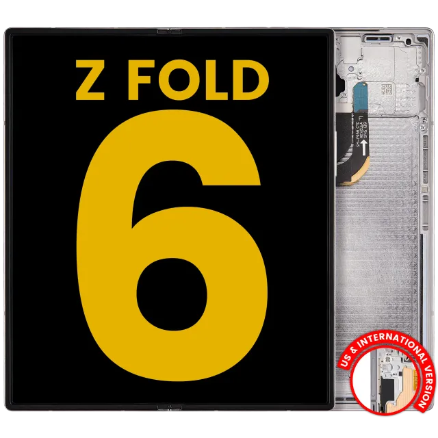 Vnitřní OLED s rámečkem pro Samsung Galaxy Z Fold 6 5G (US & International) (repasovaný) (Silver Shadow)