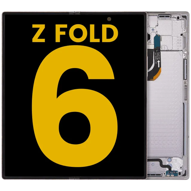 Vnitřní OLED s rámečkem pro Samsung Galaxy Z Fold 6 5G (US & International) (repasovaný) (bílá)