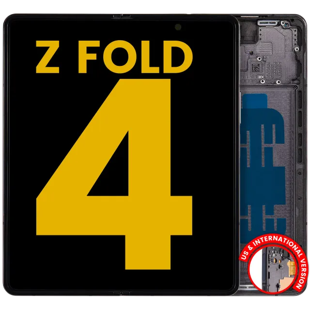 Vnitřní OLED s rámečkem pro Samsung Galaxy Z Fold 4 5G (US & International) (repasovaný) (černá)