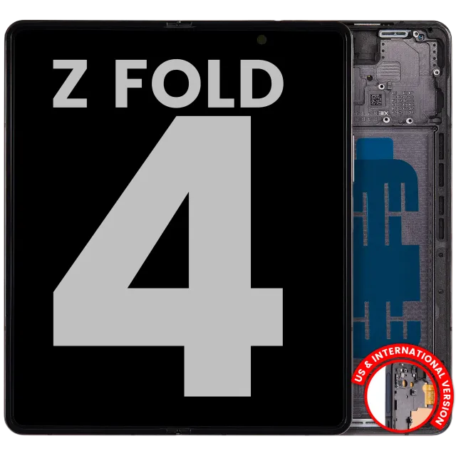 Vnitřní OLED s rámečkem pro Samsung Galaxy Z Fold 4 5G (US & International) (originál z vyřazeného zařízení, stav B/C) (černá)