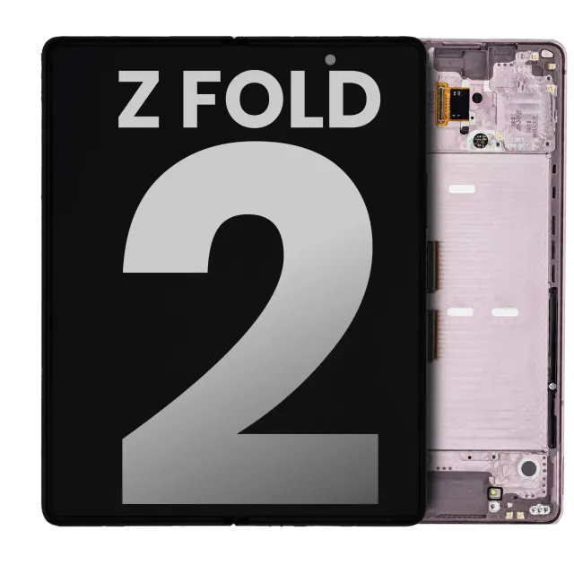 Vnitřní OLED s rámečkem pro Samsung Galaxy Z Fold 2 5G (originál z vyřazeného zařízení, stav B/C) (US & International) (Mystic Bronze)
