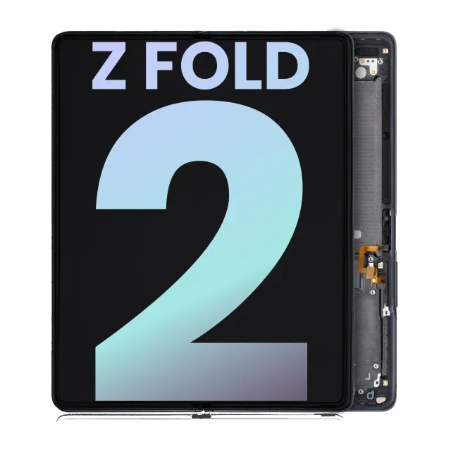 Vnitřní OLED s rámečkem pro Samsung Galaxy Z Fold 2 5G (US & International) (Service Pack) (Mystic Black With Black Hinge)