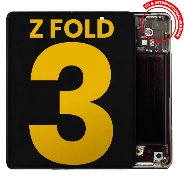 Vnitřní OLED s rámečkem pro Samsung Galaxy Z Fold 3 5G (US & International) (repasovaný) (černá)