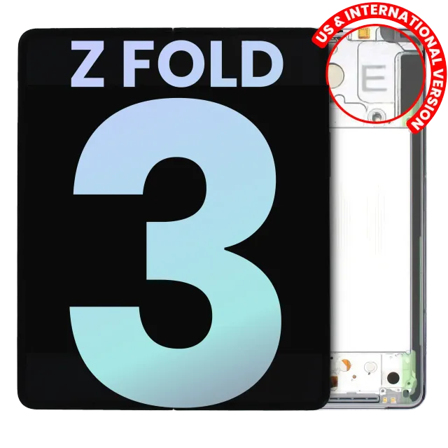 Vnitřní OLED s rámečkem pro Samsung Galaxy Z Fold 3 5G (US & International) (Service Pack) (Phantom Silver)