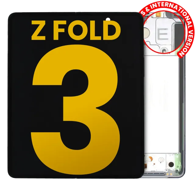 Vnitřní OLED s rámečkem pro Samsung Galaxy Z Fold 3 5G (US & International) (repasovaný) (Phantom Silver)