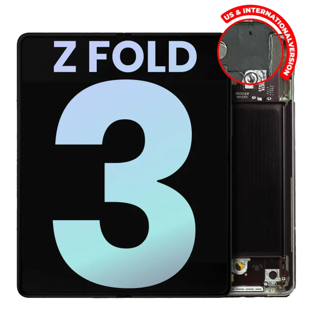 Vnitřní OLED s rámečkem pro Samsung Galaxy Z Fold 3 5G (US & International) (Service Pack) (černá)