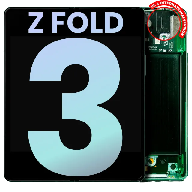 Vnitřní OLED s rámečkem pro Samsung Galaxy Z Fold 3 5G (US & International) (Service Pack) (Phantom Green)