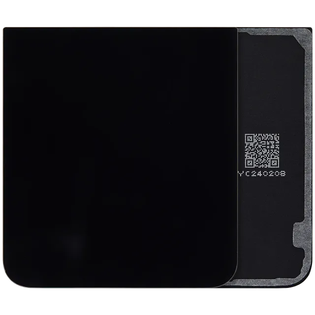 Spodní zadní kryt sklo pro Samsung Galaxy Z Flip 7 FE 5G (bez loga) (Aftermarket Plus) (černá)