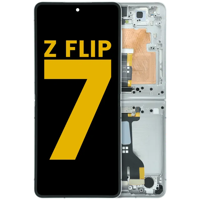 Vnitřní OLED s rámečkem pro Samsung Galaxy Z Flip 7 5G (US & International) (repasovaný) (bílá)