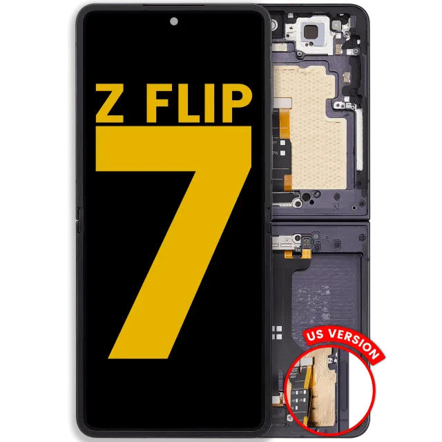 Vnitřní OLED s rámečkem pro Samsung Galaxy Z Flip 7 5G (US & International) (repasovaný) (temně černá)