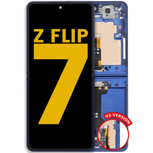 Vnitřní OLED s rámečkem pro Samsung Galaxy Z Flip 7 5G (US & International) (repasovaný) (Blue Shadow)