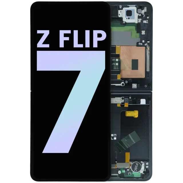 Vnitřní OLED s rámečkem pro Samsung Galaxy Z Flip 7 5G (US & International) (Service Pack) (temně černá)