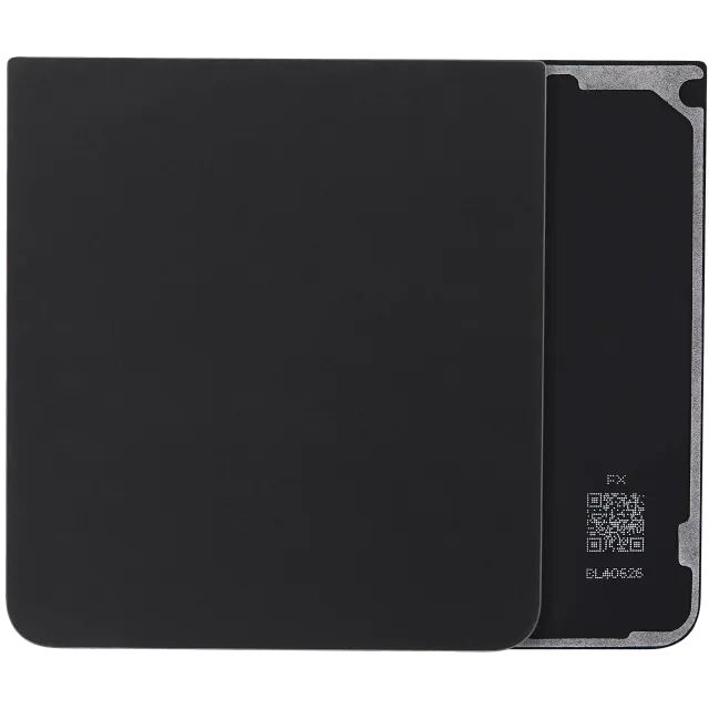 Spodní zadní kryt sklo pro Samsung Galaxy Z Flip 7 5G (bez loga) (Aftermarket Plus) (temně černá)