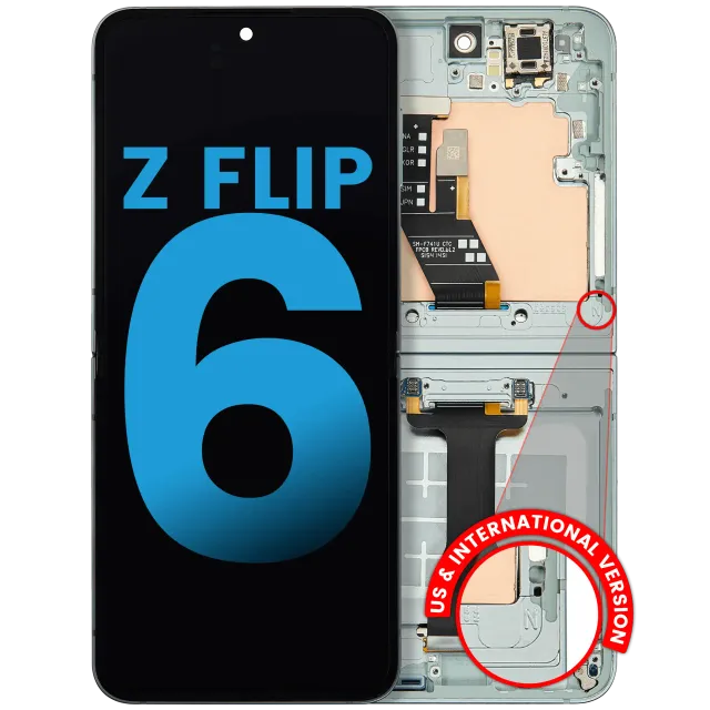 Vnitřní OLED s rámečkem pro Samsung Galaxy Z Flip 6 5G (US & International) (Aftermarket) (Mint)