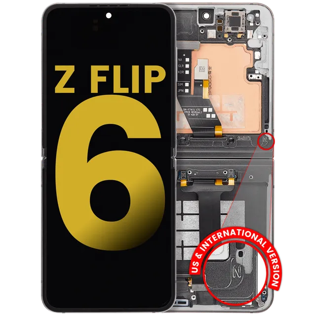 Vnitřní OLED s rámečkem pro Samsung Galaxy Z Flip 6 5G (US & International) (repasovaný) (Silver Shadow)