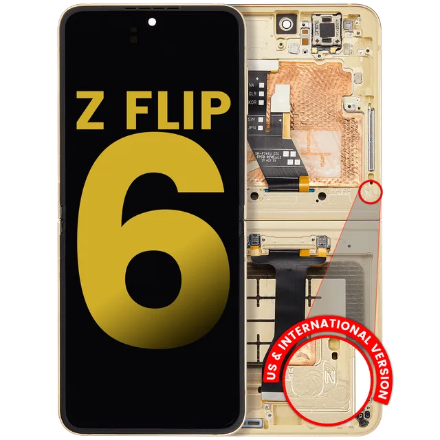 Vnitřní OLED s rámečkem pro Samsung Galaxy Z Flip 6 (F741) (US & International) (repasovaný) (žlutá)