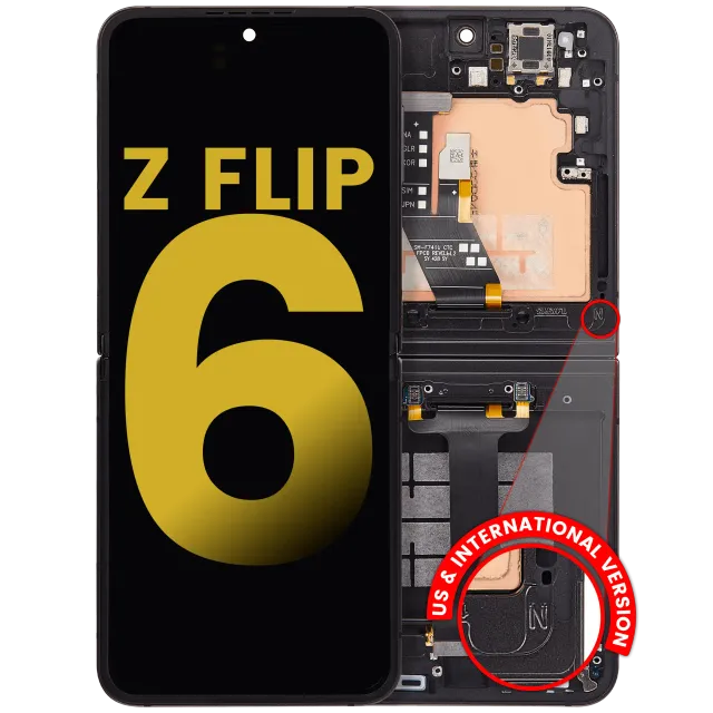 Vnitřní OLED s rámečkem pro Samsung Galaxy Z Flip 6 (F741) (US & International) (repasovaný) (černá)