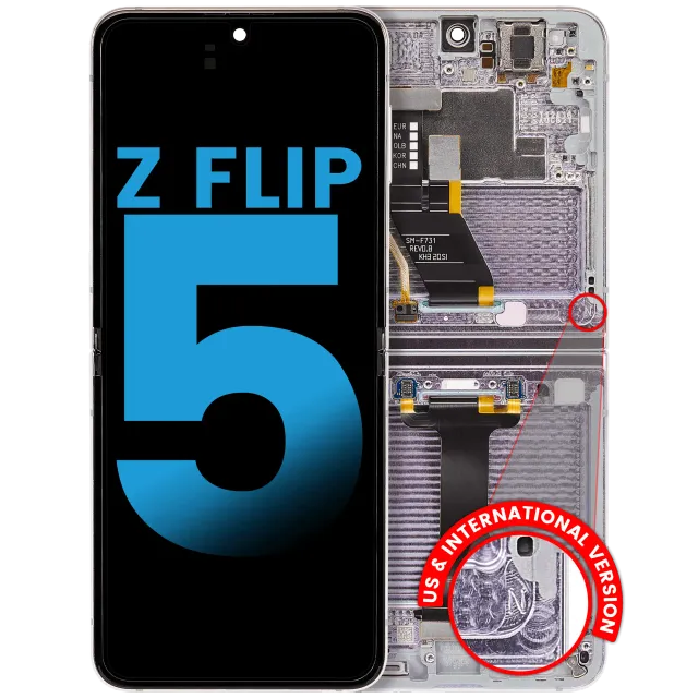 Vnitřní OLED s rámečkem pro Samsung Galaxy Z Flip 5 5G (US & International) (Aftermarket) (levandulová)