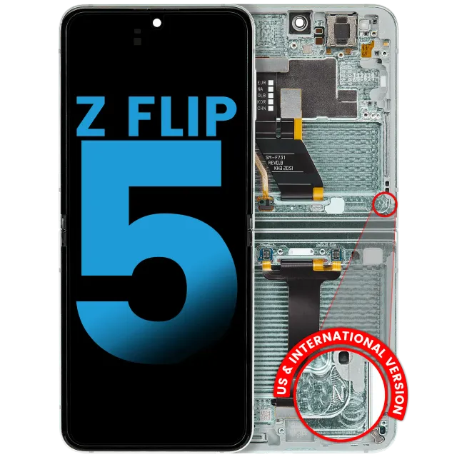Vnitřní OLED s rámečkem pro Samsung Galaxy Z Flip 5 5G (US & International) (Aftermarket) (Mint)