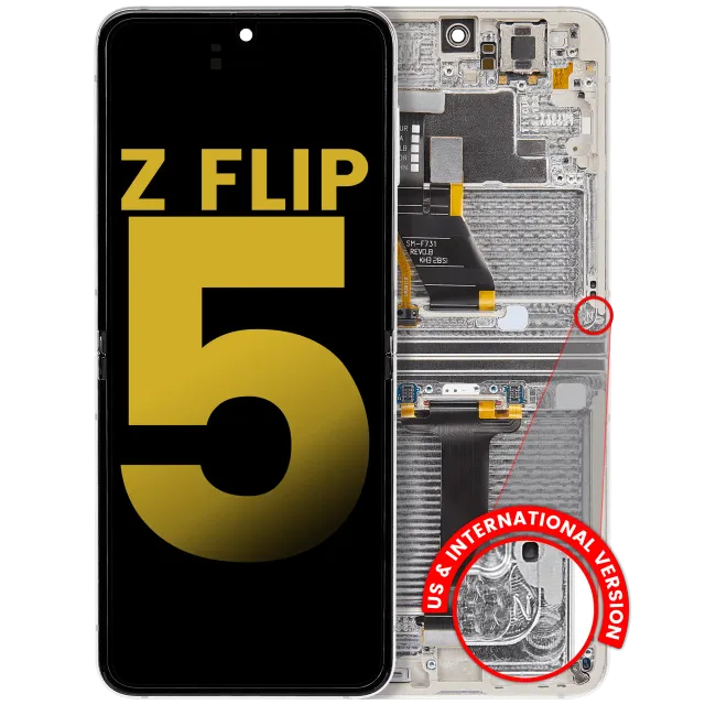 Vnitřní OLED s rámečkem pro Samsung Galaxy Z Flip 5 5G (US & International) (repasovaný) (Cream)