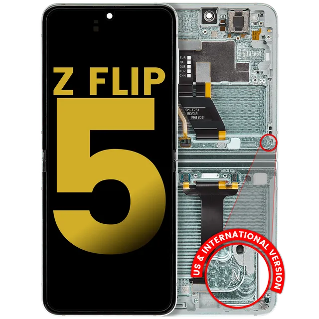 Vnitřní OLED s rámečkem pro Samsung Galaxy Z Flip 5 5G (US & International) (repasovaný) (Mint)