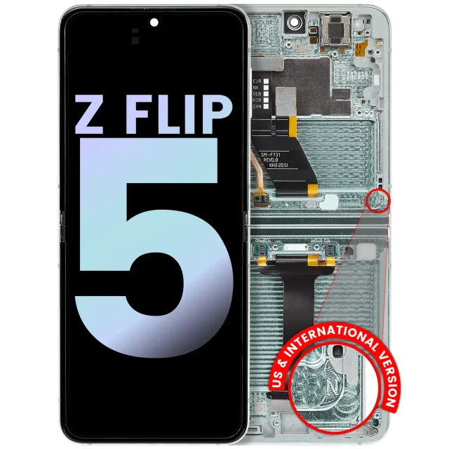 Vnitřní OLED s rámečkem pro Samsung Galaxy Z Flip 5 5G (US & International) (Service Pack) (Mint)